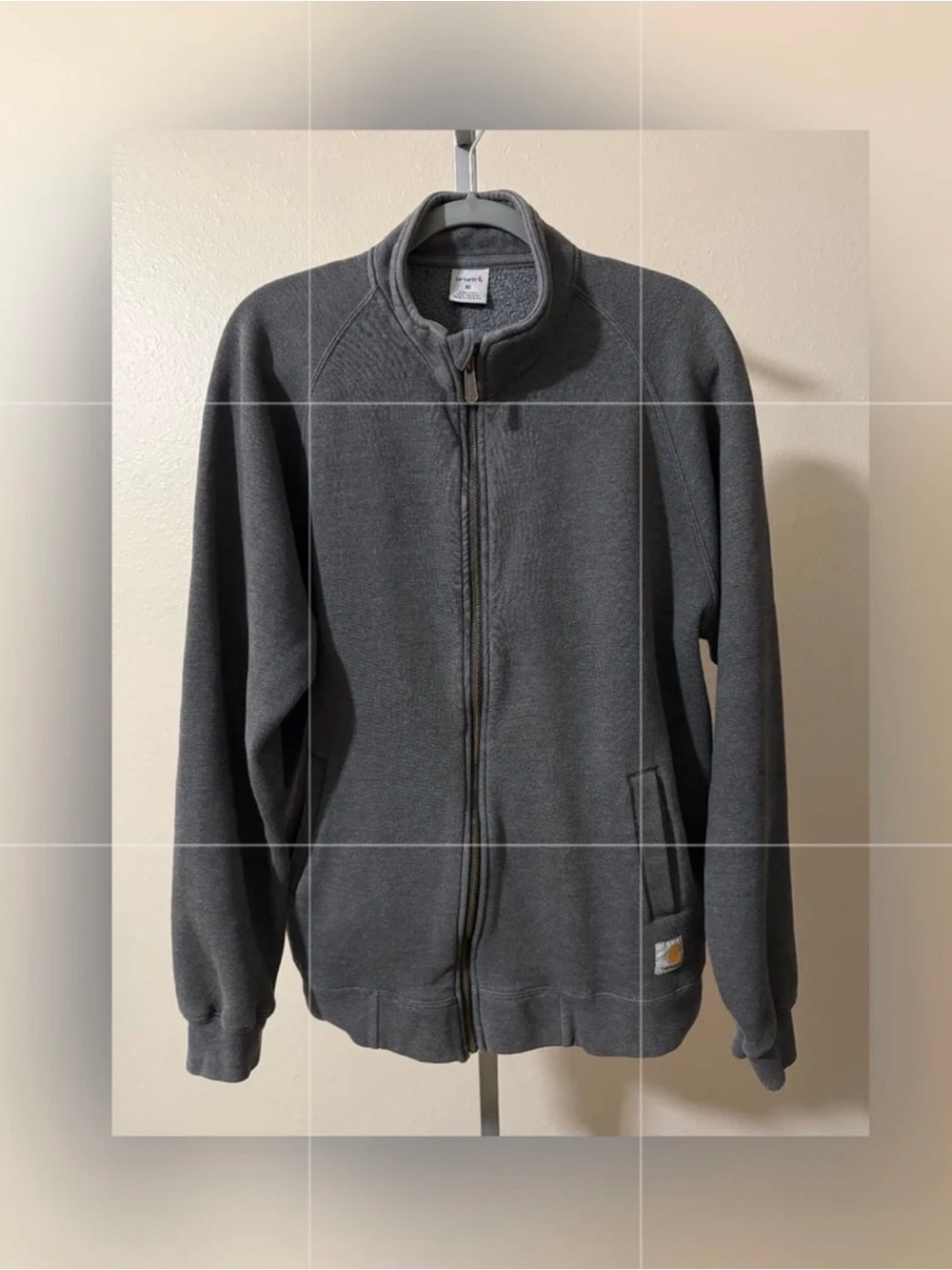 Carhartt Men’s Charcoal Gray Zip-Up Fleece Jacket, Size XL